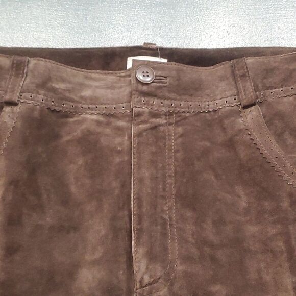 Women's suede pants, by think tank. Y2K  Completely lined. Size 6. Brownish gray - Picture 3 of 10